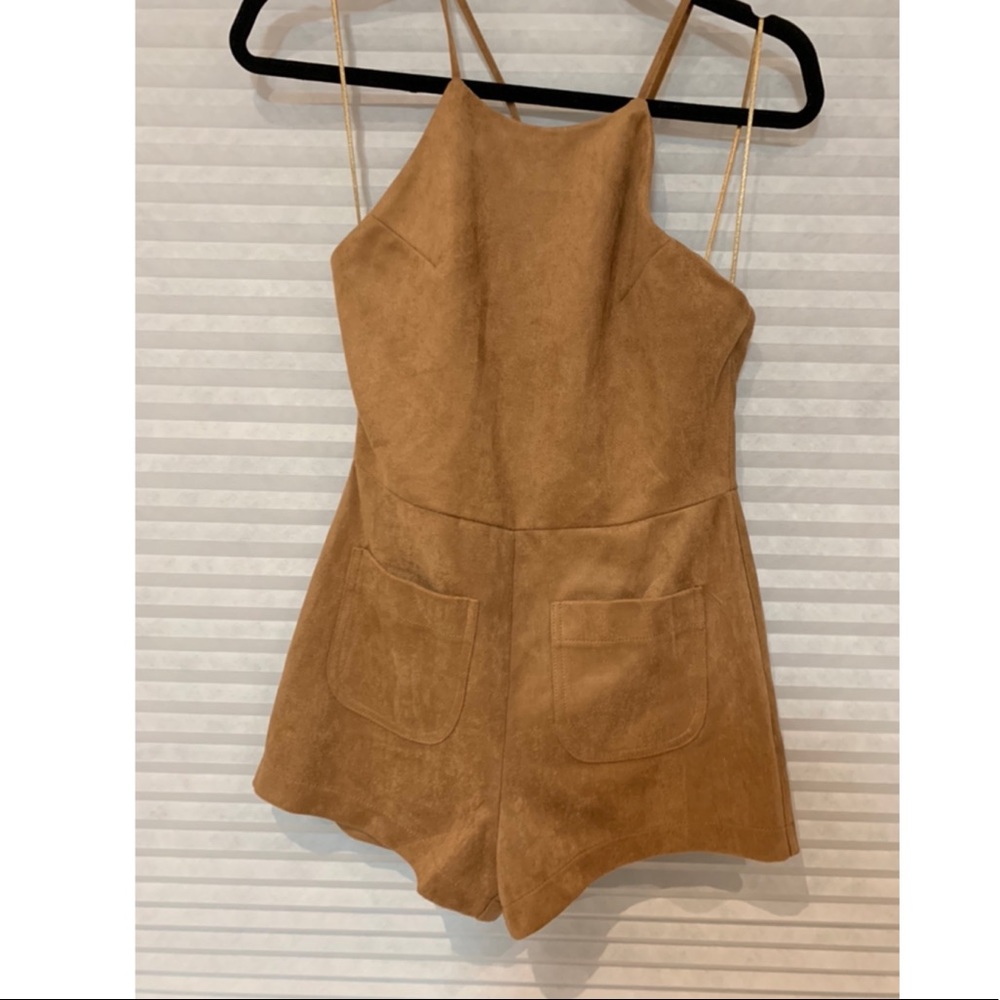 NWT Tan suede romper